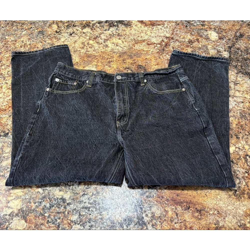 PJ Mark 90s Black Acid Wash Straight Jeans